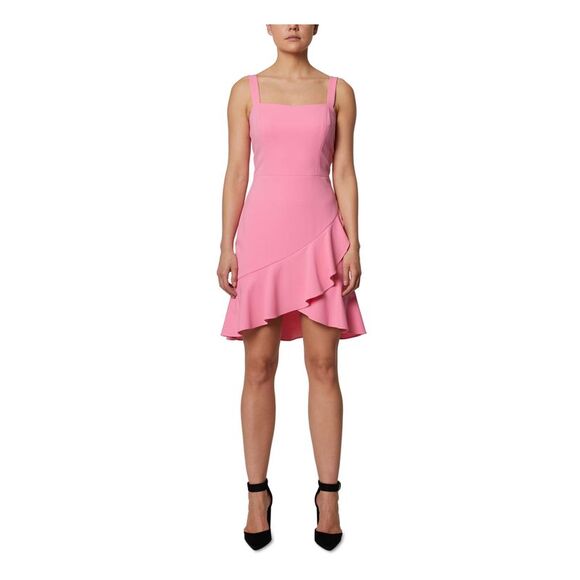 SAGE COLLECTIVE Womens Pink Fitted Tulip Hem Sleeveless Short Body Con Dress 6 - Picture 1 of 2